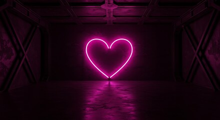 Neon Heart: Dark Room, Deep Emotion AI Generated