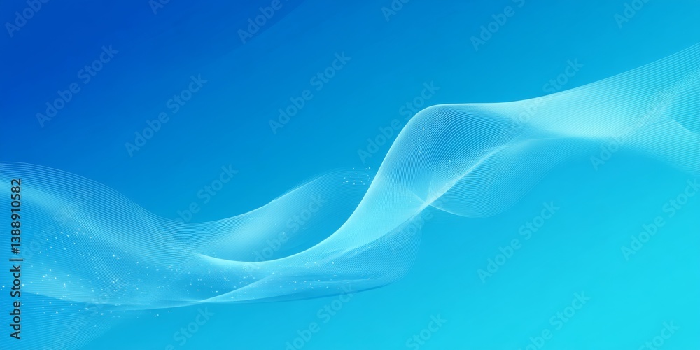 Wall mural softly flowing blue gradient abstract background for design use