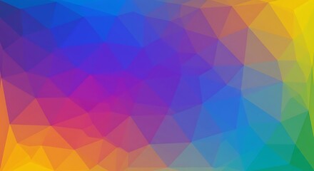 Rainbow Low Poly Abstract Art: Vibrant Colors & Geometric Design AI Generated