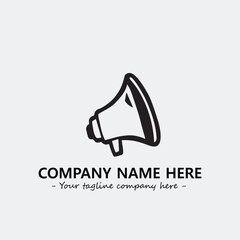 Megaphone illustration black and white for logo company vector image
