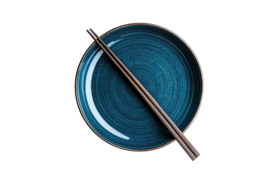 Teal plate with chopsticks