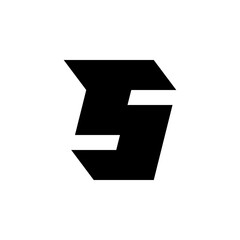 Modern letter S and speed logo vector design. Isolated black color on a white background.