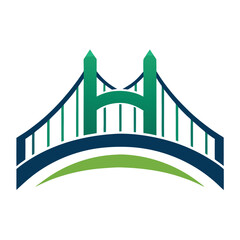 bridge logo design vector illustration