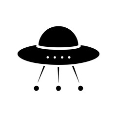 UFO Flying Saucer Alien Spaceship Vector Icon

