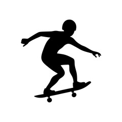 Skateboarder Silhouette Vector Icon