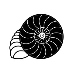 Fossil Silhouette Vector Icon Illustration