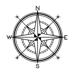 Compass Rose Direction Icon Vector. Navigation Symbol