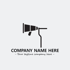 Megaphone illustration black and white for logo company vector image

