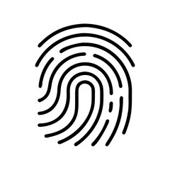 Fingerprint Icon Vector for Security and Identity