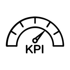 KPI Gauge Vector Icon Illustration. Performance Indicator Symbol