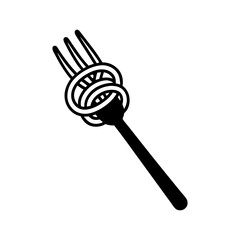 Fork with Pasta Icon Vector