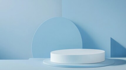 Abstract light blue pedestal display