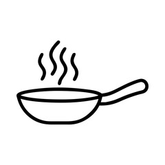 Frying Pan Cooking Line Icon Vector