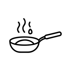 Frying Pan Cooking Line Icon Vector