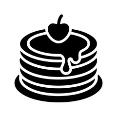 Pancake Stack Silhouette Icon Vector
