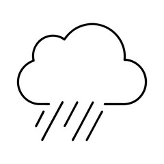  Rain Cloud Line Icon Vector Illustration