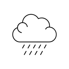  Rain Cloud Line Icon Vector Illustration