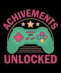 Achievement unlocked typography t-shirt design © Vectrix