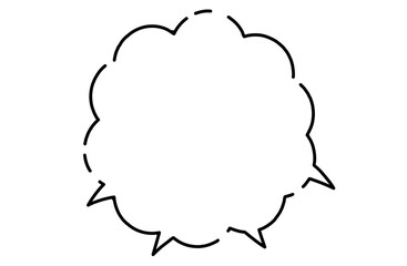 破線のもくもく吹き出し