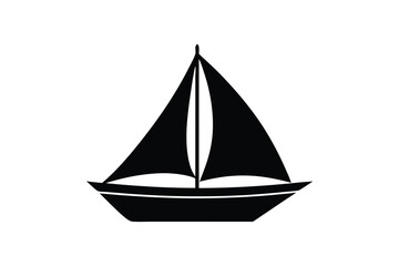 Silhouette design of a sailboat icon illustration.eps