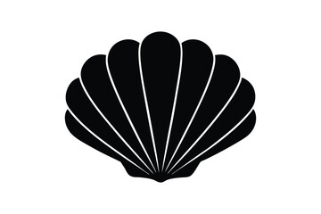 Silhouette design of a seashell icon illustration.eps