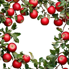 Red Apples Frame Black Background