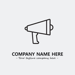 Megaphone illustration black and white for logo company vector image
