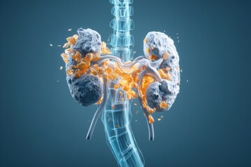 Human body surrounded by bright orange and white smoke creating a dramatic and artistic visual representation of life