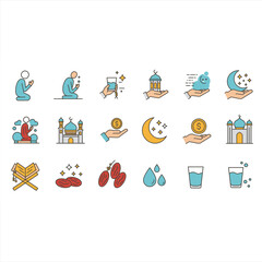 Minimal Design Icons for Islamic Celebrations