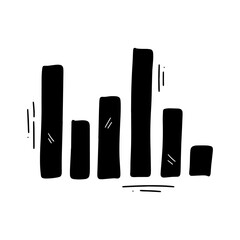 Hand Drawn Audio Wave Bar Illustration. Doodle Vector. Isolated on White Background - EPS 10 Vector