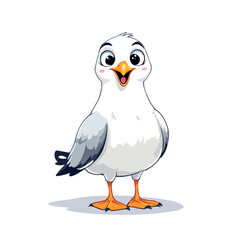 Vsai cute cartoon seagull smiling and looking happy