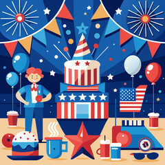 Obraz premium Stars & Stripes Bash Vector | Patriotic Printable Graphic Design File