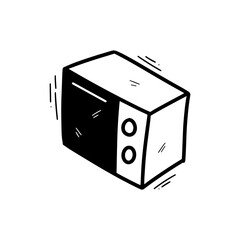 Obraz premium Hand Drawn Oven Illustration. Doodle Vector. Isolated on White Background - EPS 10 Vector