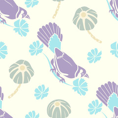 warbler patterns amidst the spring flat design For textiles, tiles,Washi tape