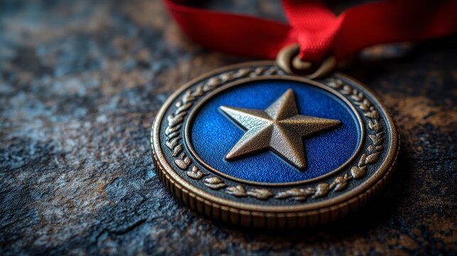 Star medal, ribbon