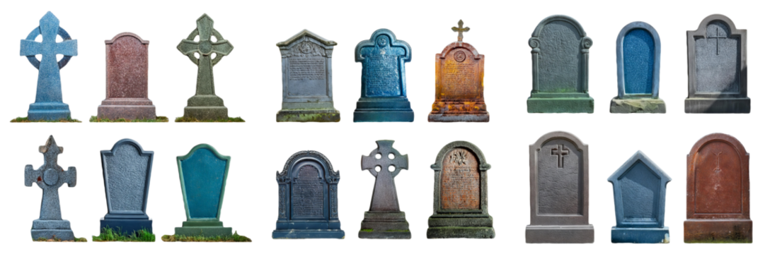 Collection of Various Gravestones
