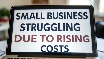 E-commerce emergency inflation cost of Living Crisis Small business facing challenges with rising costs displayed on a laptop screen.