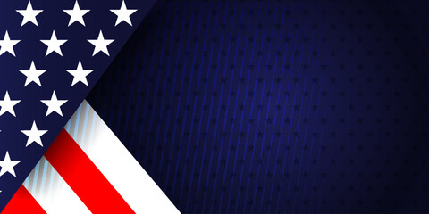 Fototapeta premium USA stars and stripes patriotic design background copy space for Independence, Memorial, Veteran's, fourth of july, Presidents and Columbus Day, Vector Illustration