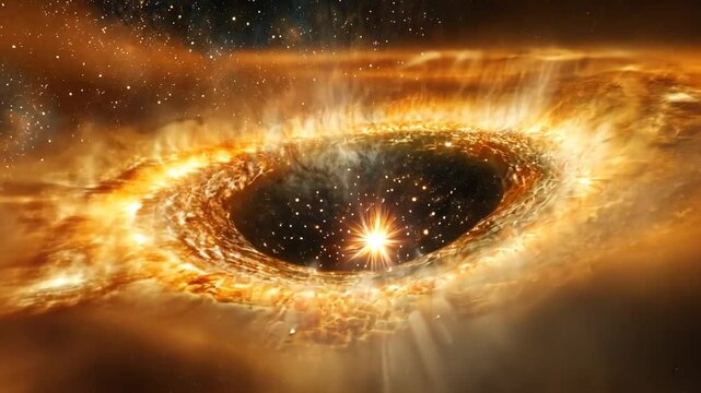 Spectacular Formation of a Luminous Nebula and Distant Stars in the Cosmos