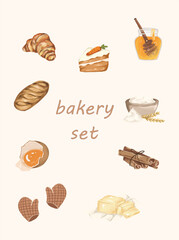 bakery set illustration