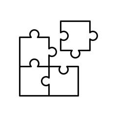 Puzzle Icon. Puzzle Vector Icon in line style design. Symbol of Puzzle. Vector illustration.