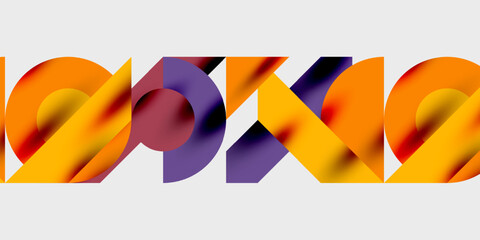 Abstract shapes, orange, purple, red. Overlapping forms create dynamic composition. Smooth gradients, modern design. Minimalist aesthetic, vibrant colors.