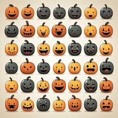Fototapeta premium Trick-or-Treat Halloween Set Filled with Spooky Icons