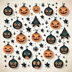 Trick-or-Treat Halloween Set Filled with Spooky Icons