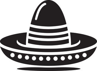 Mexican Hat Silhouette Icon Vector Art. Traditional Symbol