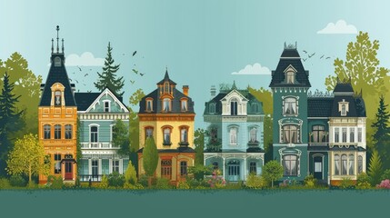 Fototapeta premium Vibrant Miniature City in Creative Isometric Style