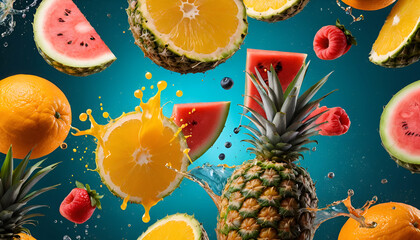seamless pattern with fruits