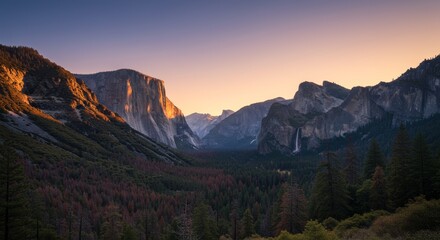 Fototapeta premium Beautiful mountain landscape with sunlight illuminating the rocky formations