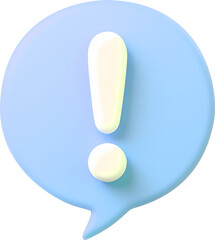 느낌표, 경고, 주의, 아이콘, 심볼, 3D, 입체,말풍선, 버튼, 알림, 강조, 표시, 귀여운, 밝은, 미니멀, 파스텔