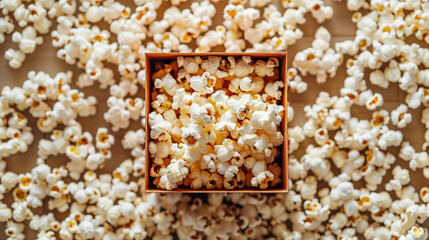 Obraz premium Screen completely filled with popcorn, creating a vibrant and textured visual that evokes the excitement of movies, snacks, and entertainment.